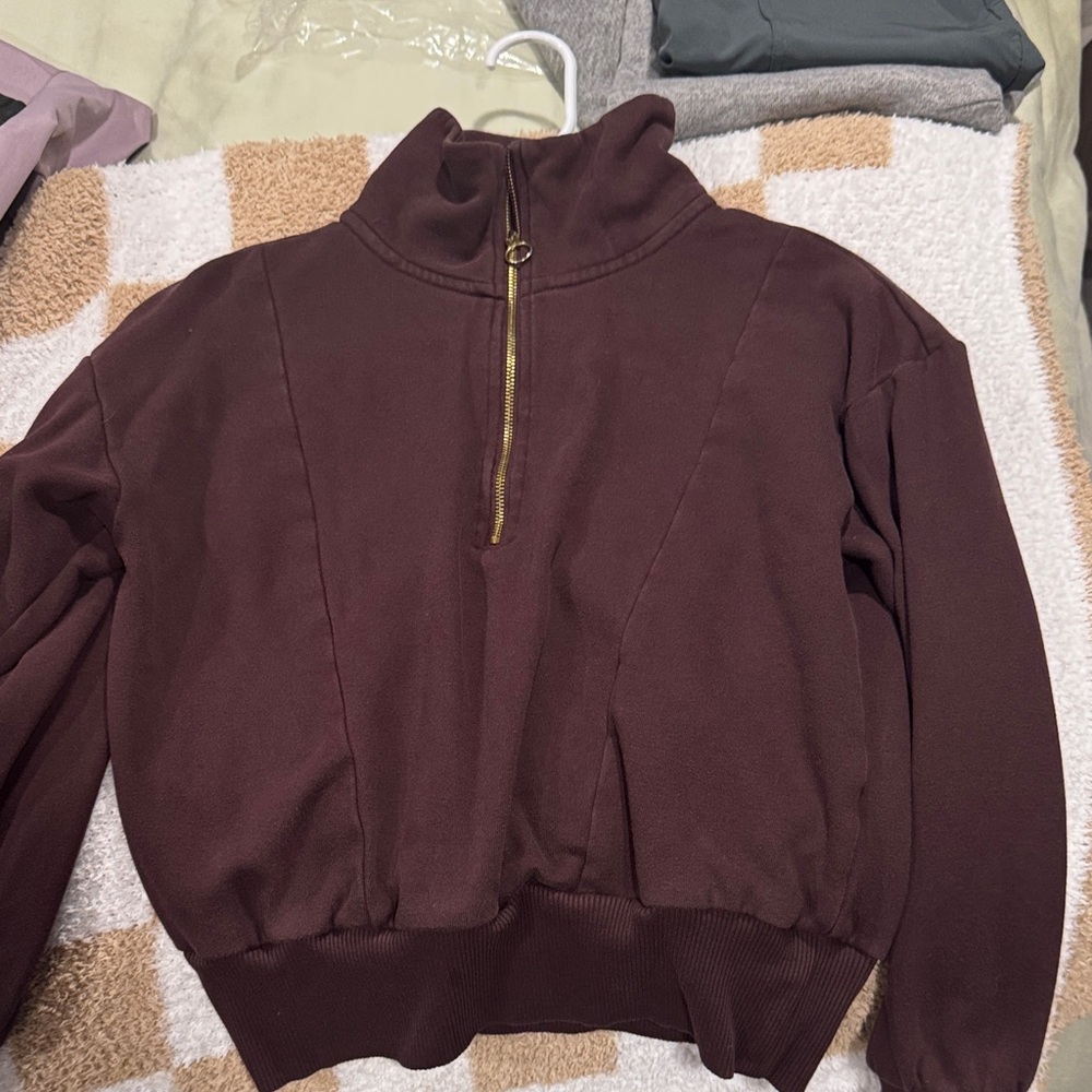 a new day Maroon Jacket with Gold Zipper
